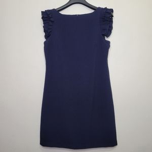 Jessica Howard Navy Ruffle Flutter Sleeve Midi Dress, Size 10